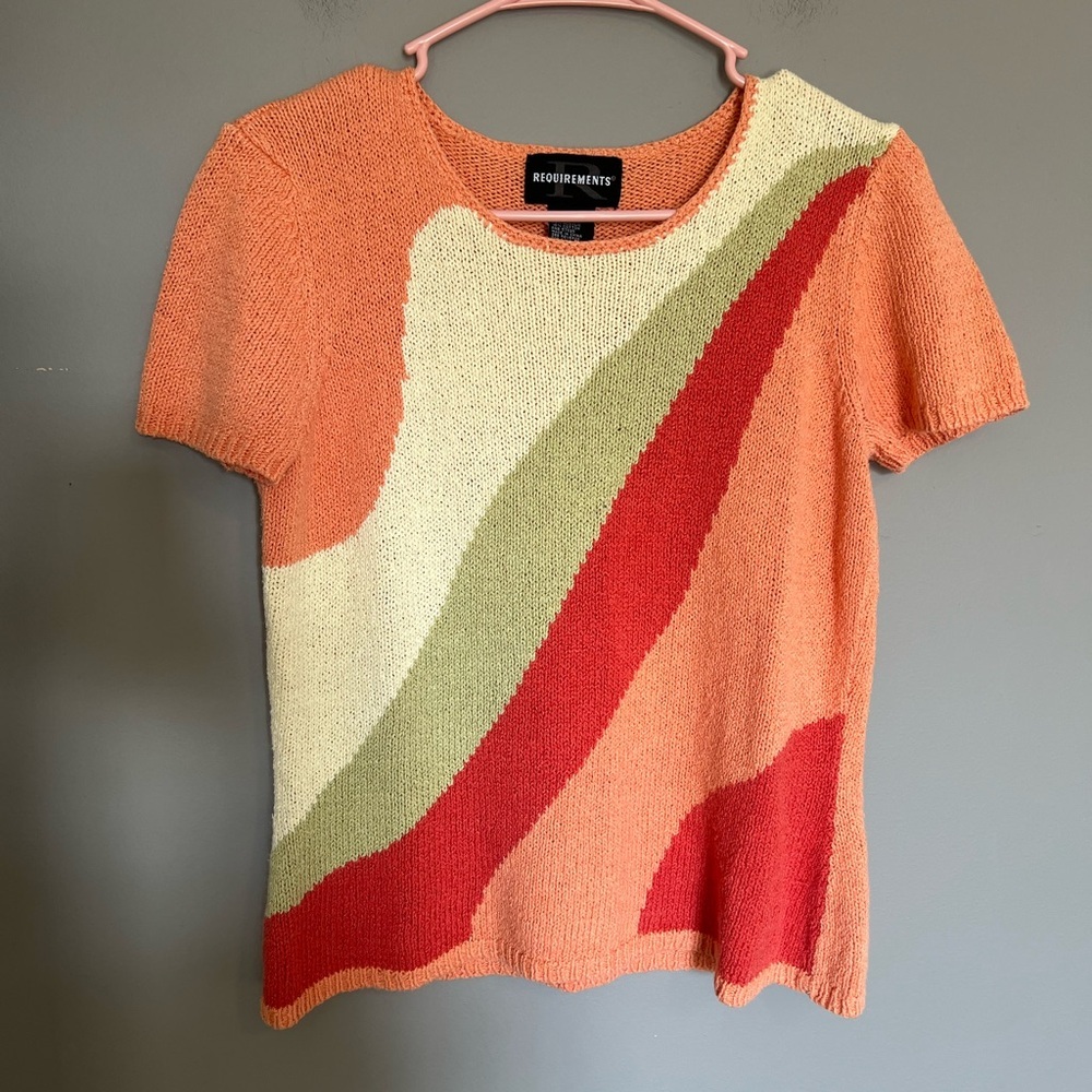 Requirements Short Sleeve Sweater Size S